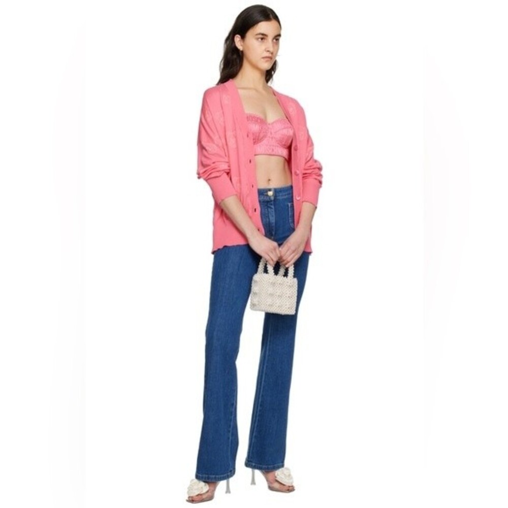 MOSCHINO Couture teddy bear cardigan in pink Size 6 NWOT - Picture 7 of 8